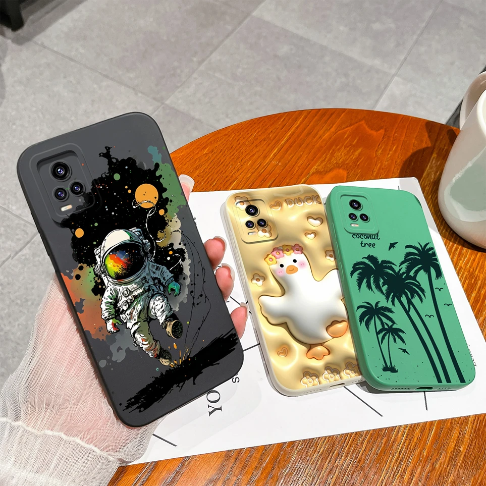 Cute Cases For VIVO V20 V20SE V21 V21E 4G 5G Phone Case Panda Shell For V21 E Funda Back Cover Soft Silicone Liquid V20 Se Coque