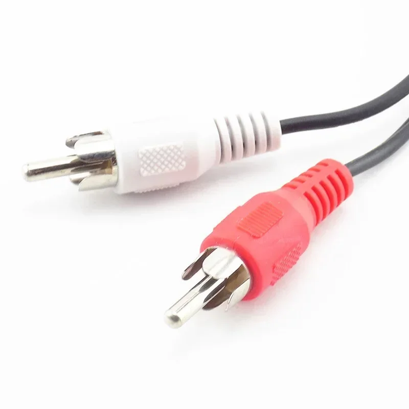 Konverter Splitter kabel RCA betina ke 2 jantan 3.5mm adaptor ekstensi Audio Aux kabel ekstensi y-kabel untuk Laptop garis konversi MP3/MP4