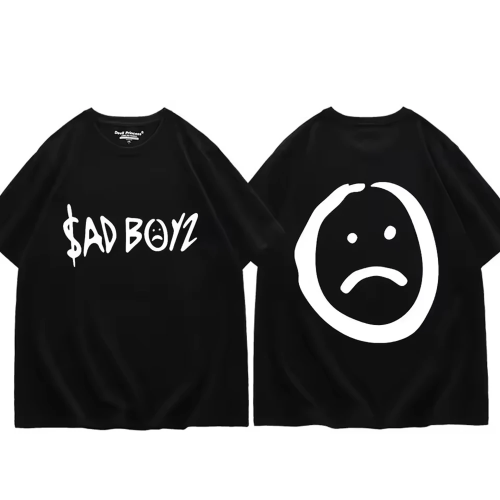 T Shirt Men Mens Clothing T Shirt Homme Mens T Shirt  New in Top & Tees Tee Singer Junior H Sad Boyz Double Sided Print T-shirt