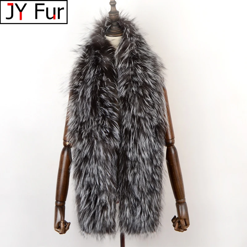 Hot Sale Women Real Fox Fur Scarf Long Style Lady Warm Soft Knitted Real Fox Fur Shawl Wrap Natural Fox Fur Pashmina Scarves