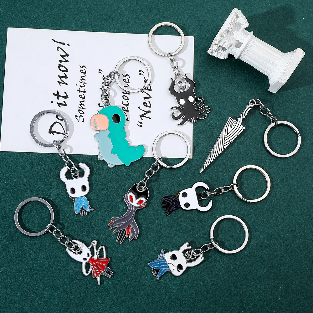 Game Hollow Knight Keychain, Metal Key Chains, Octopus Pendant, Car Bag Key Holder, Cartoons Souvenirs, Gift Accessories, Hot