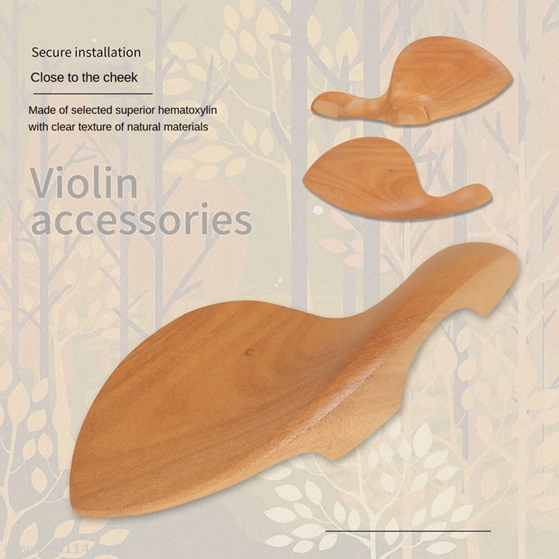 High-Grade Violin Four-Piece Set (Hematoxylin Stringed Board+String Shaft+Chin Rest+Tail Nail) Violin Accessories