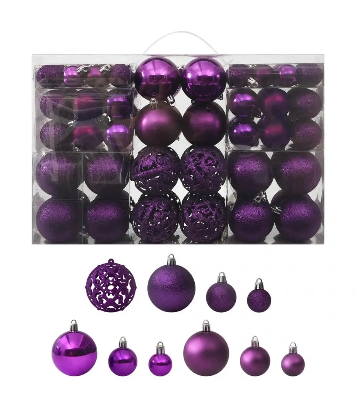 Christmas ball game 100 pieces purple festive ornaments