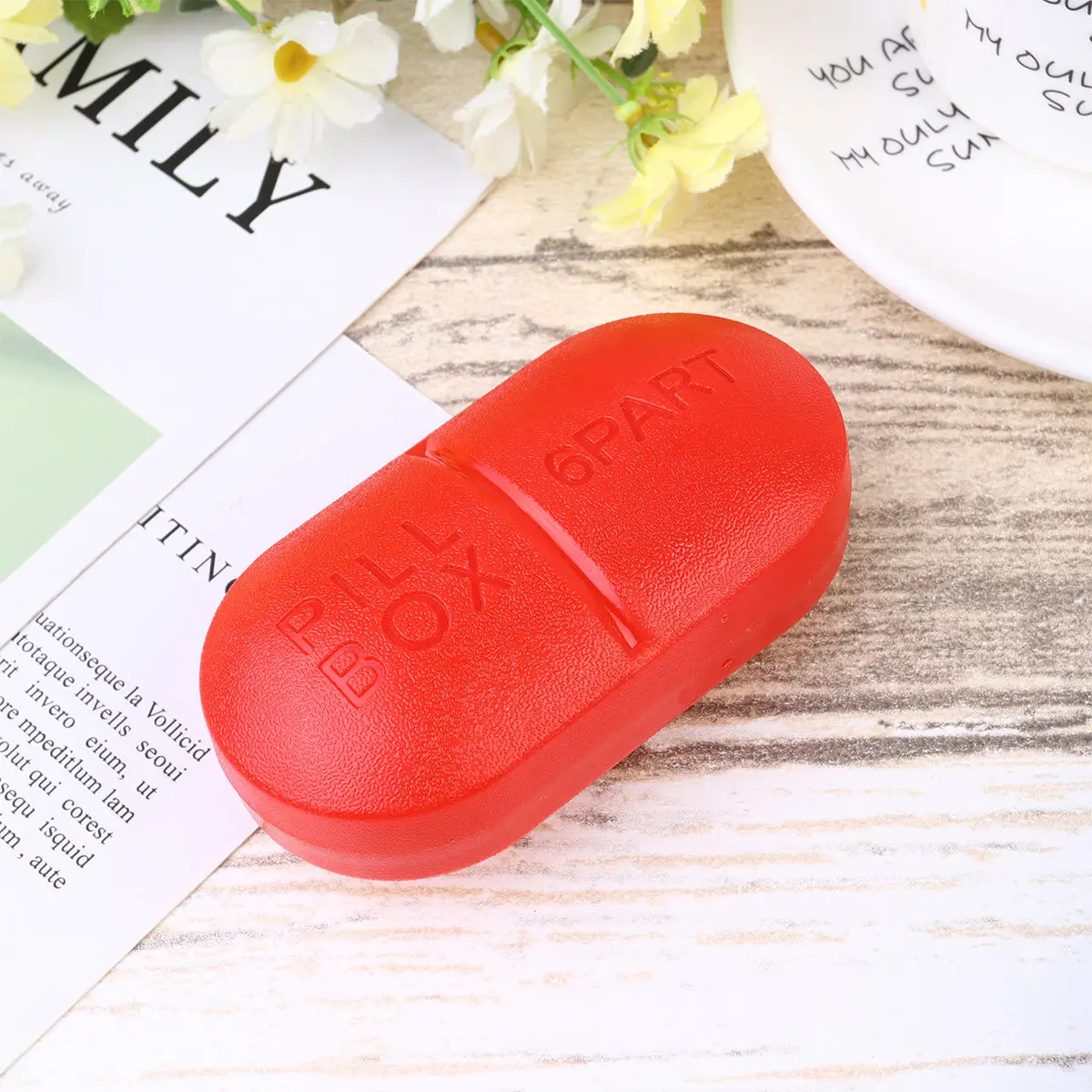 

2Pcs Portable Pill Organizer Oval Capsule Compartments Plastic Medicine Storage Case for Home Trip Office Use Sky Blue