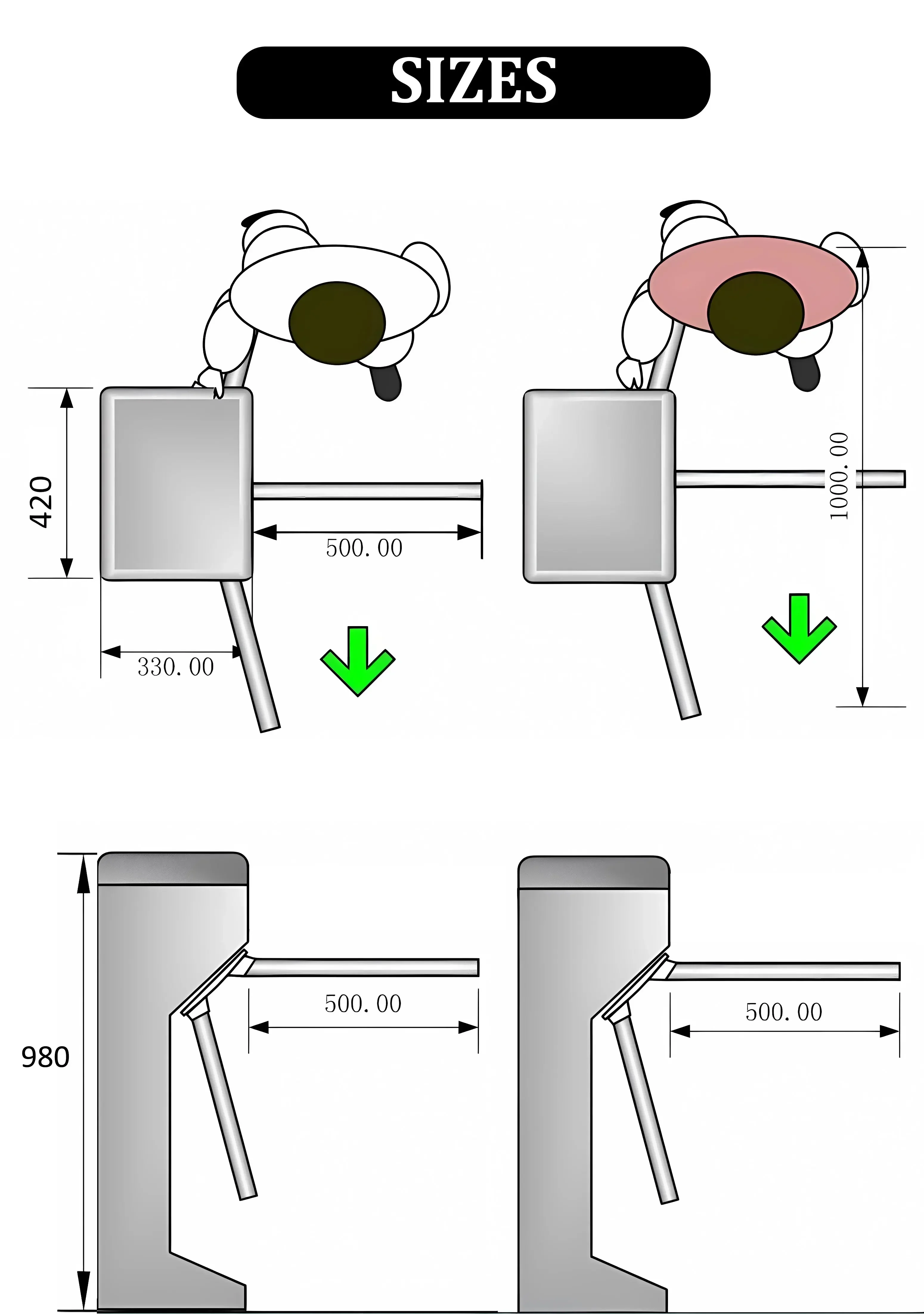 Cancello automatico per tornello ad alta velocità HFSecurity TR01 per un controllo di accesso sicuro
