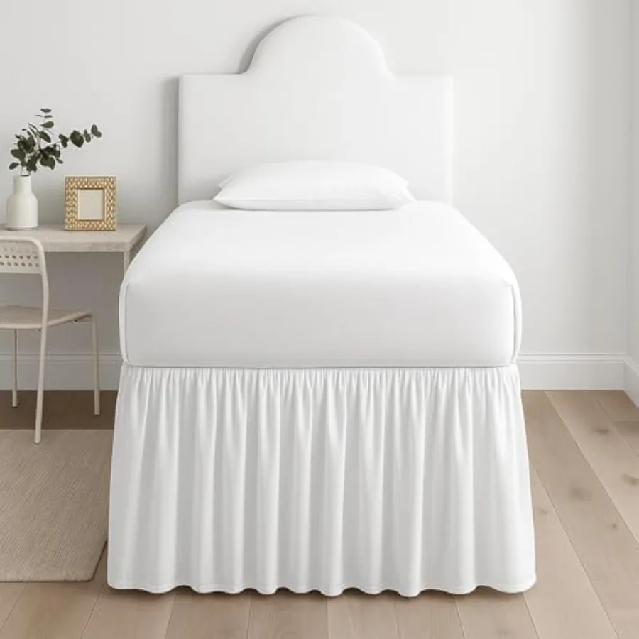 

Премиум-покрывало из микрофибры для студенческой комнаты, 39 x 80 дюймов, удлиненное, с углами 42 дюйма, с оборками по углам, защита от пыли, устойчивое к сминанию, прочное, E