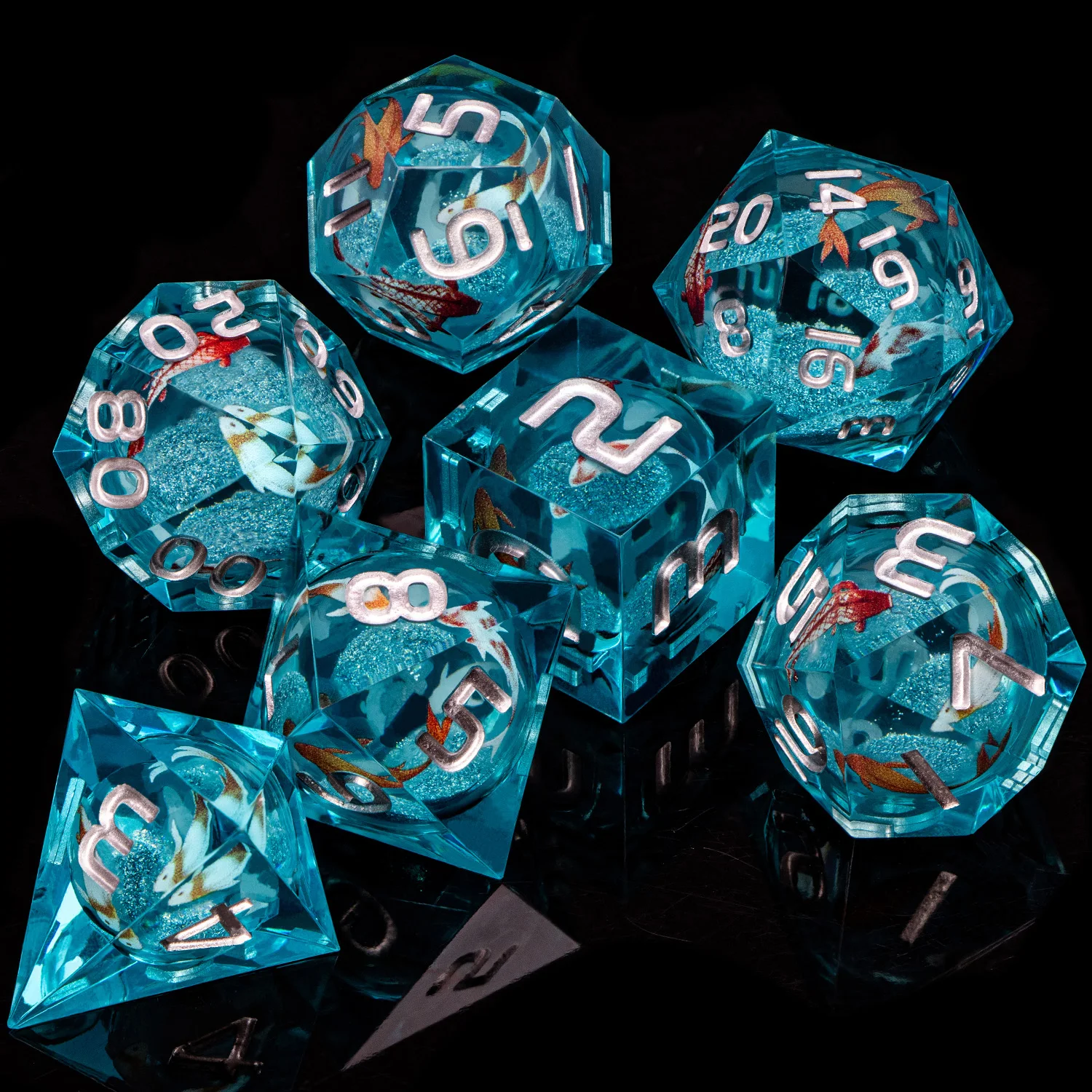 D&D Liquid Flow Core Dice & Liquid Activity Eye & Ring Sharp Edge D and D  Dungeon and Dragon Pathfinder Role Playing Games Dice