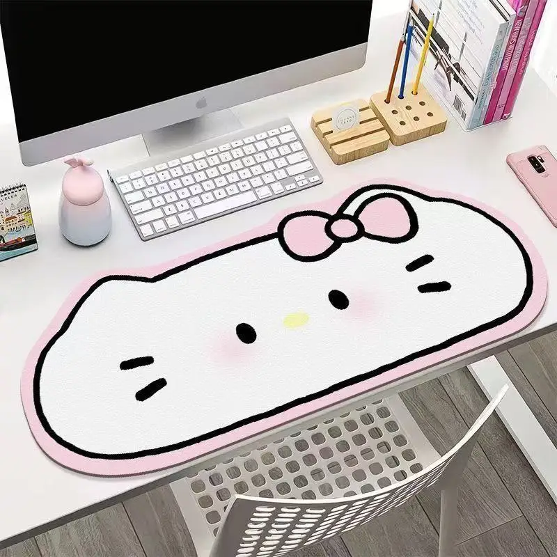 

Anime Sanrio Cute HEllo Kitty 2026 Soft Leather Desk Mat Mouse Pad Office Table Mat Absorbent Non Slip Large Irregular Shape New