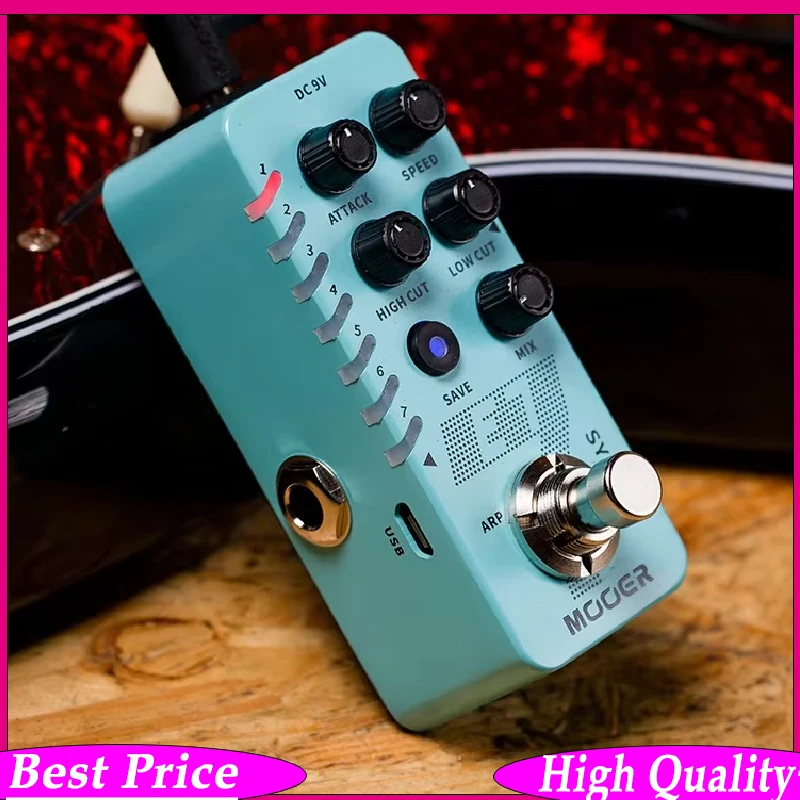 Pedal de Efectos para Guitarra Sintetizador Polifónico MOOER E7, 7 Tonos de Sintetizador, Arpegiador Individual para Cada Tono, 7 Presets