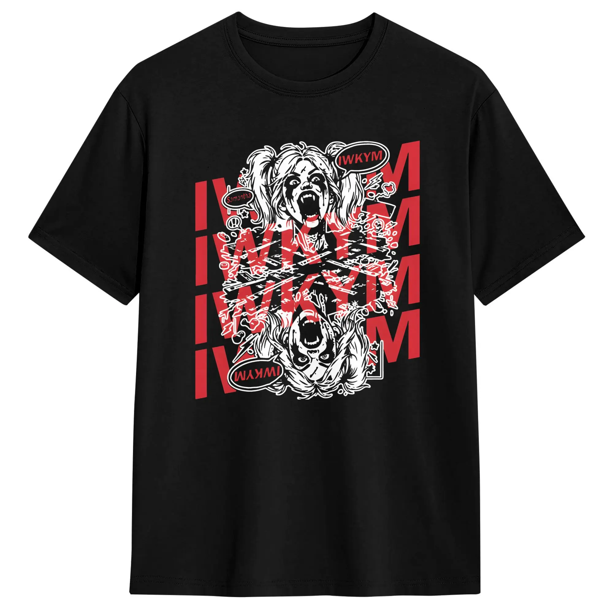 Dungeon Crawler Carl Samantha IWKYM T-Shirt Summer  Harajuku T-Shirts Mens Cotton O Neck Plus Size Clothes Short-Sleeved Tshirt