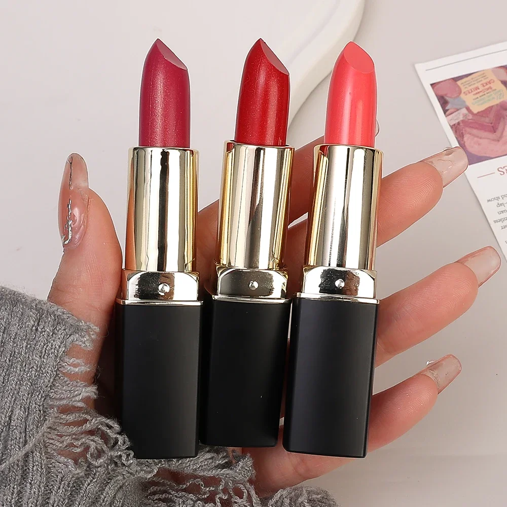 2019 New 9 Colors Luxury Lipstick Lips Makeup Waterproof Shimmer Long Lasting Pigment Nude Pink Mermaid Shimmer Lipsticks Makeup