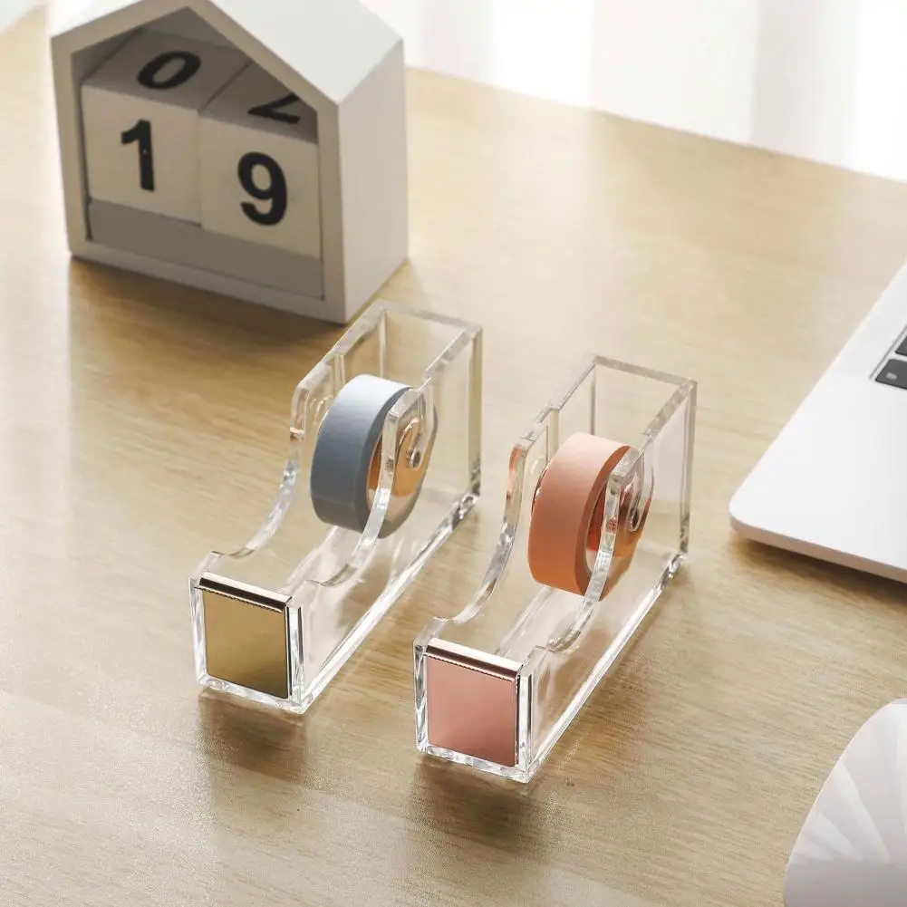 Elegant Workspace Organizer Durable Acrylic Tape Dispenser Stylish Versatile Holder for Home Office or School Wrapping Tape