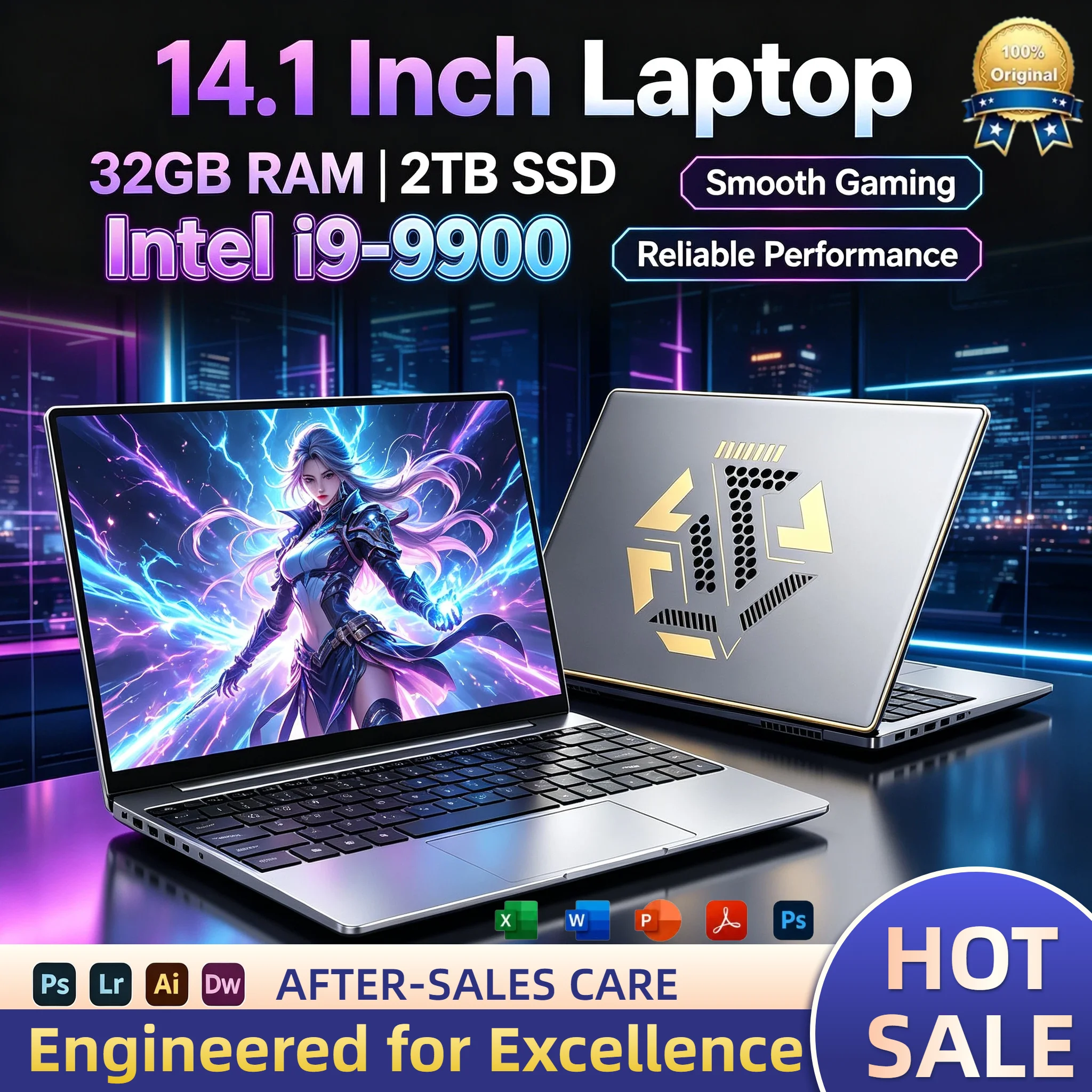 Intel Core i9 9900 14.1 Inch Laptop 8C16T 5.0GHz 16GB RAM 2TB SSD UHD 630 Gaming Notebook Mobile Workstation Pro Plus