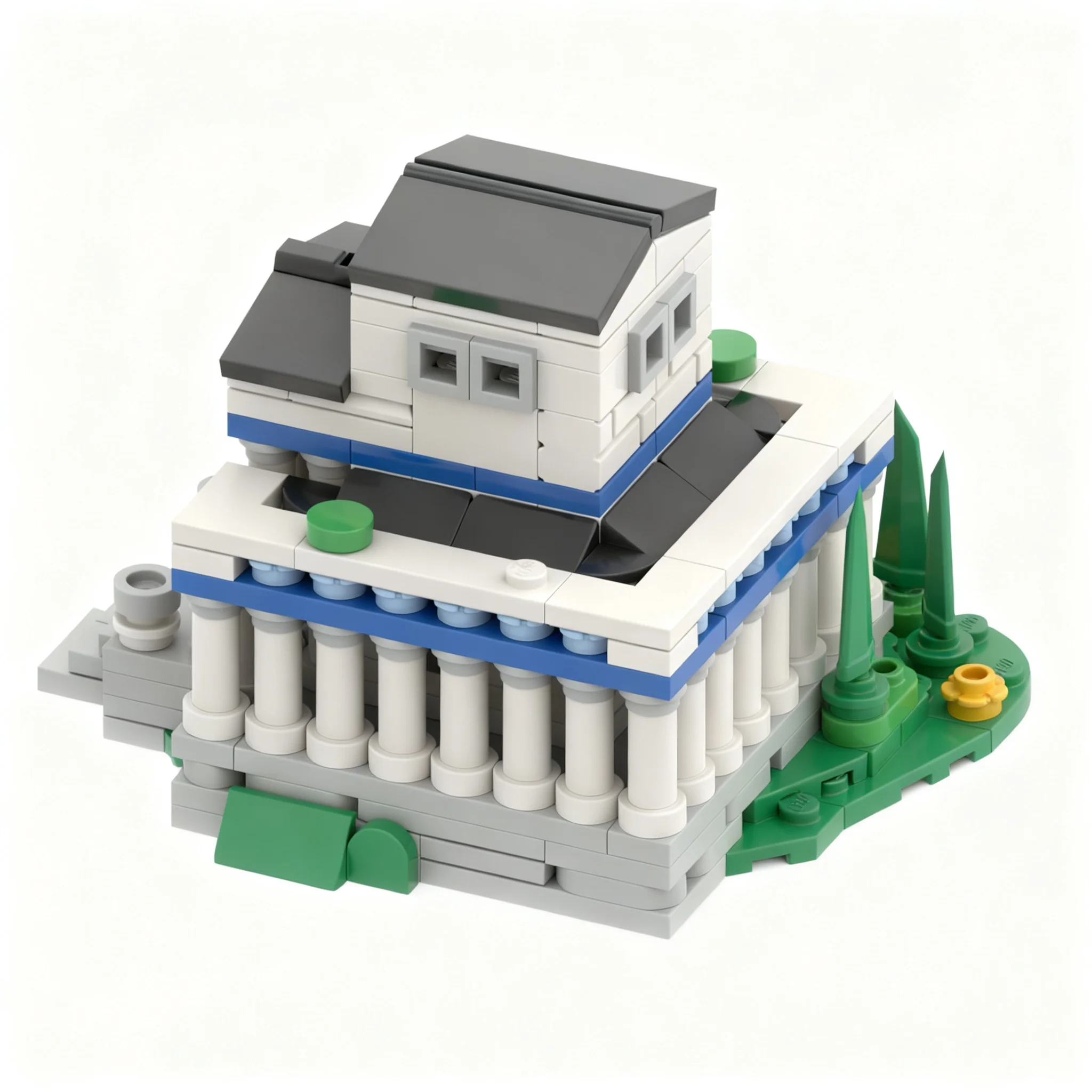 333pcs MOC Architecture Roman Temple Granges-D mes Swiss Ruins MINI Model Christmas Gift DIY Collectible Display