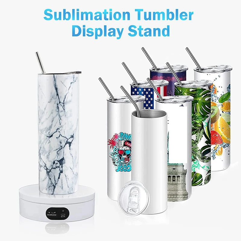 Sublimation Tumbler Exhibition Stand, 360° Mute Electrical Rotating Show Stand, Sublimation Tumblers