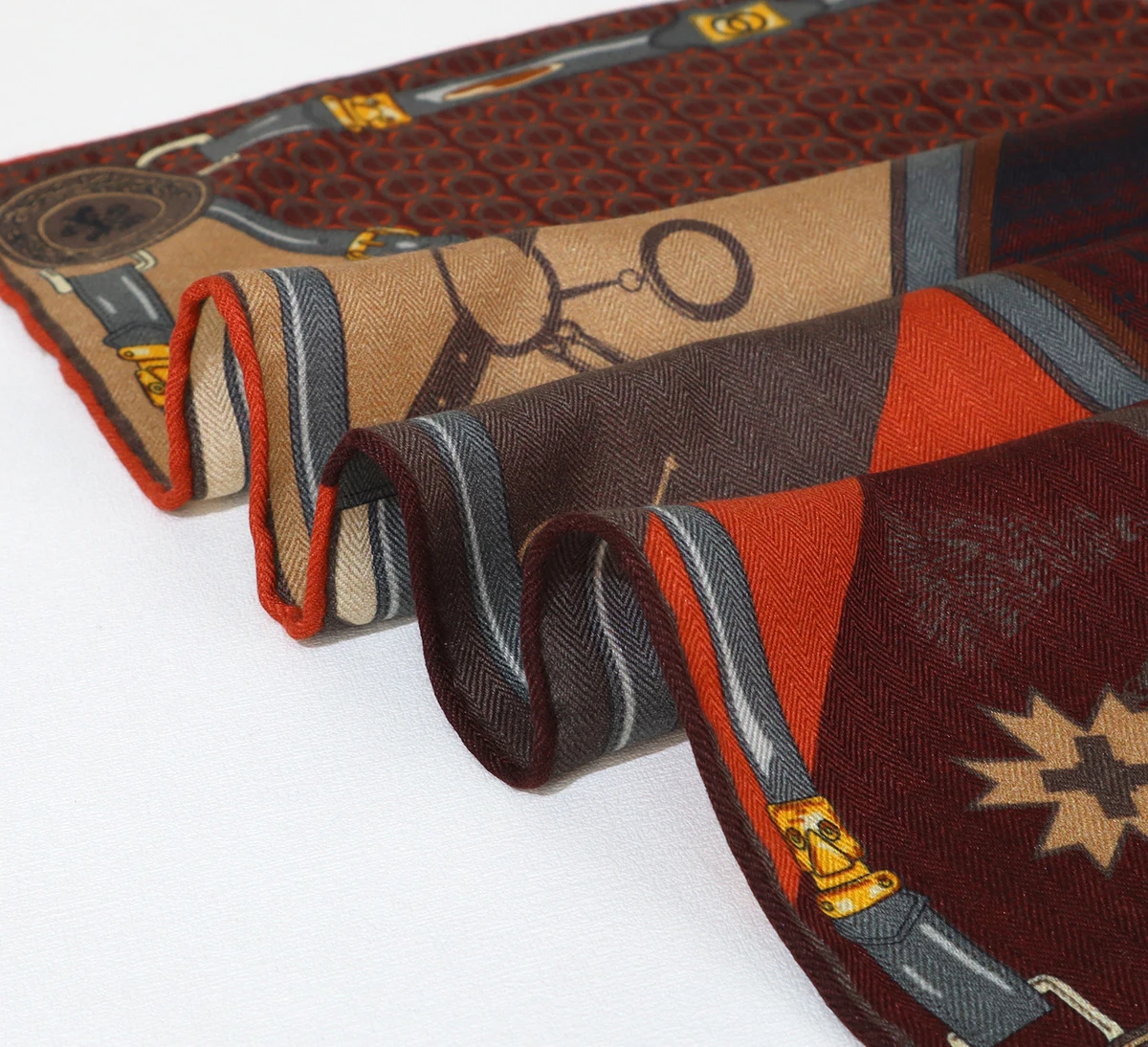 Double Sided Print Scarf 65CM Women Square Bandanas Hand Rolled Edge Scarfs Hair Clothing Bag Accessories Lover Christmas Gift