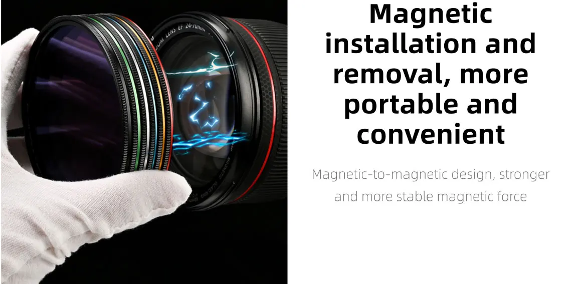 Kase KW Revolution Filtro magnético ND8 ND64 ND1000 com anel adaptador magnético 58 62 67 72 77 82 95m Filtro de lente de câmera