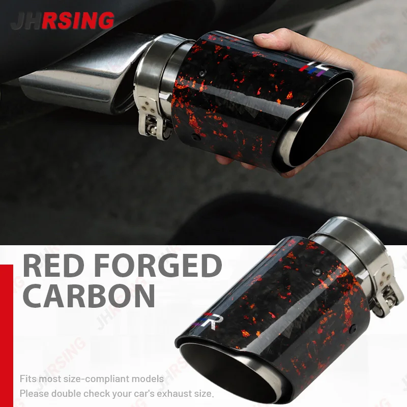 1PCS New style Foil Forged Carbon Fiber Exhaust Tips Nozzles Muffler Muffler tail pipe universal car Exhaust pipe upgrade