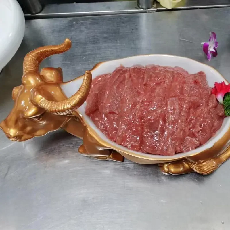 Hot Pot Restaurant Gold Tableware Dry Ice Characteristic Hotel Gas Sky Artistic Conception Dish Fat Mutton Pendulum Plates