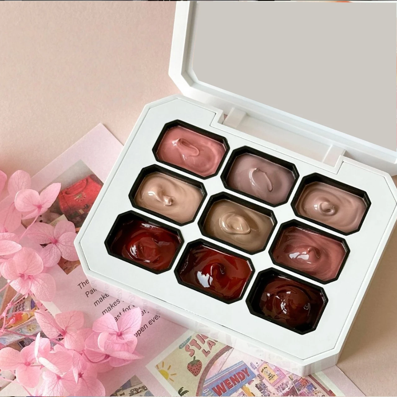 

9-цветный гель-лак с эффектом французского маникюра, градиентный, в оттенках нюдового розового, УФ-гель, для художественного дизайна ногтей, подходит для французского маникюра.