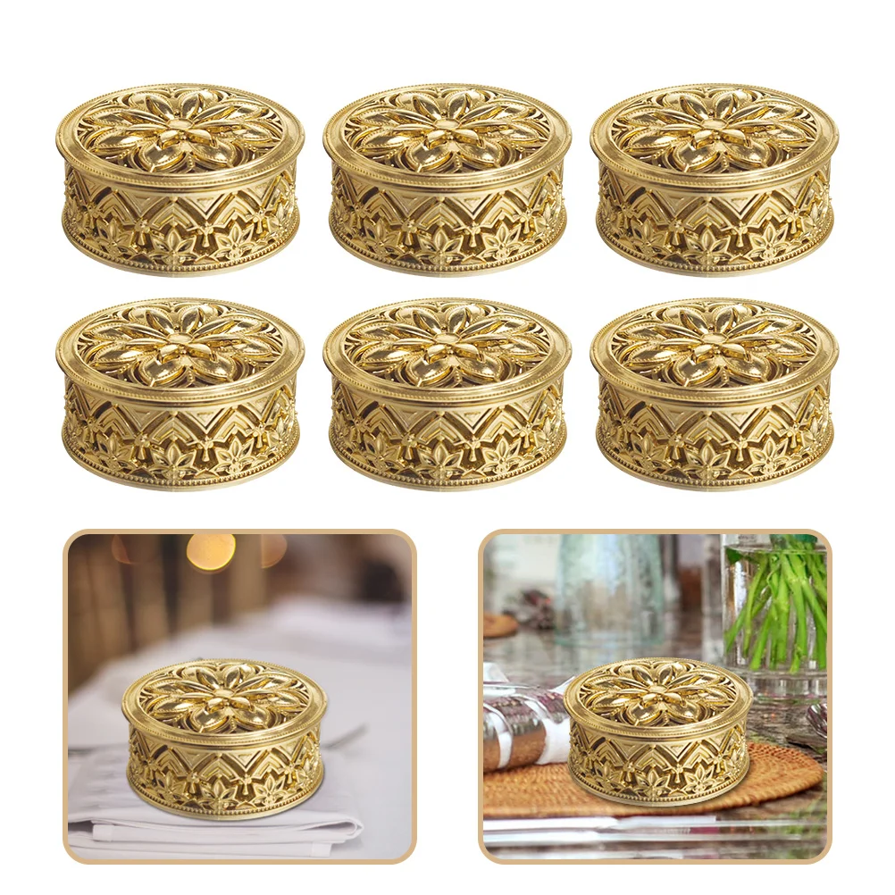 

6Pcs Hollow Candy Box Aromatherapy Box Durable Wear-Resistant Wedding Gift Packing Wedding Candy Case Storage Container