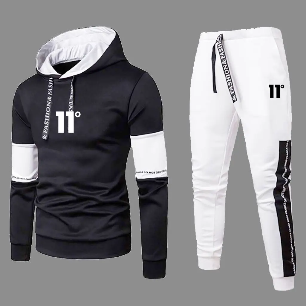 2024 Spring/Summer Men\'s Luxury Printed Sports and Leisure Outdoor Sweatshirt+Sweatpants 2-piece Men\'s Fashion Sports Set