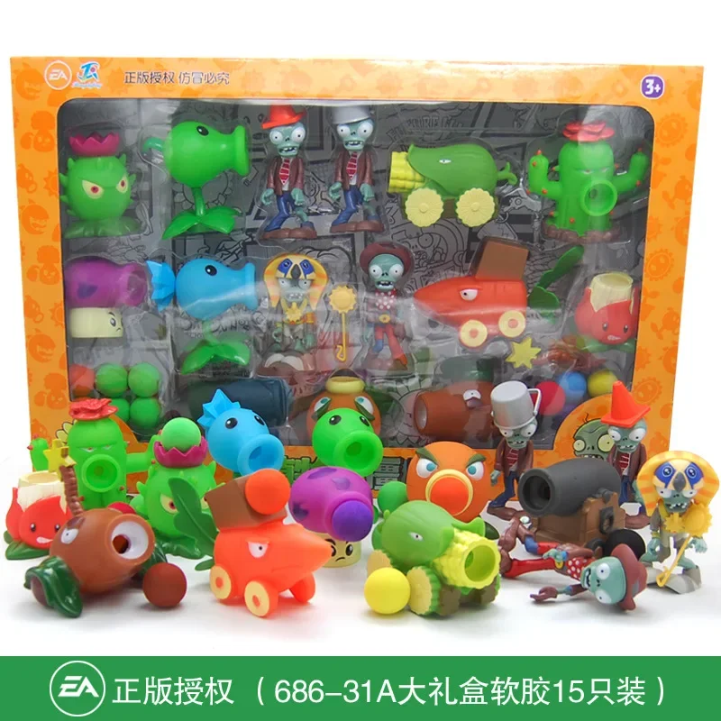 Genuine Plantsvs Zombielse Figure Plant Peashooter Sunflower Walnut Cherry Bomb Puzzle Catapult Toy