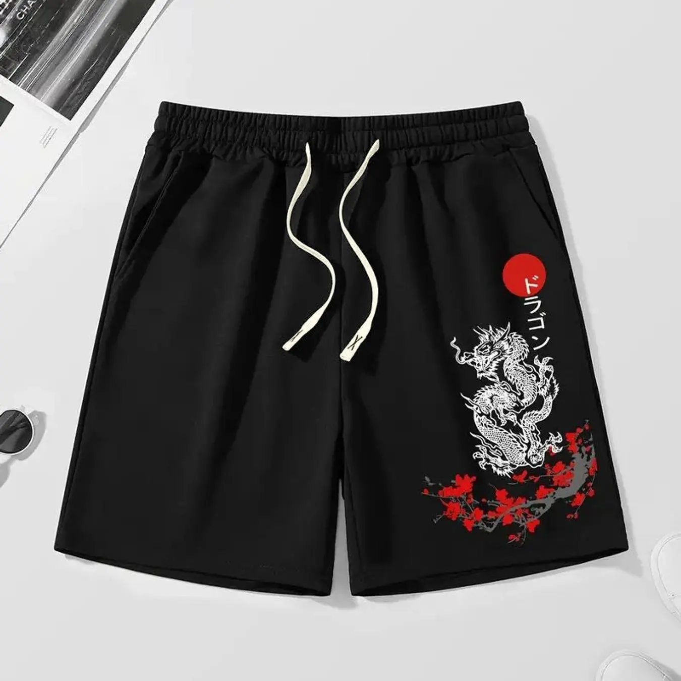 

Men's Printed Pattern Summer Men's Loose Casual Sports Running Shorts Drawstring Shorts Printed