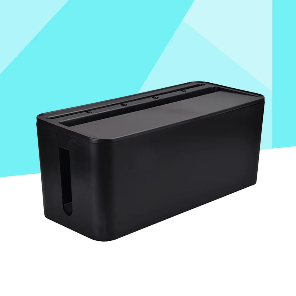 

Wire Storage Box Black Medium Size Durable Plastic Cable Organizer For Home Office Kitchen Bathroom Use Plastic Wire