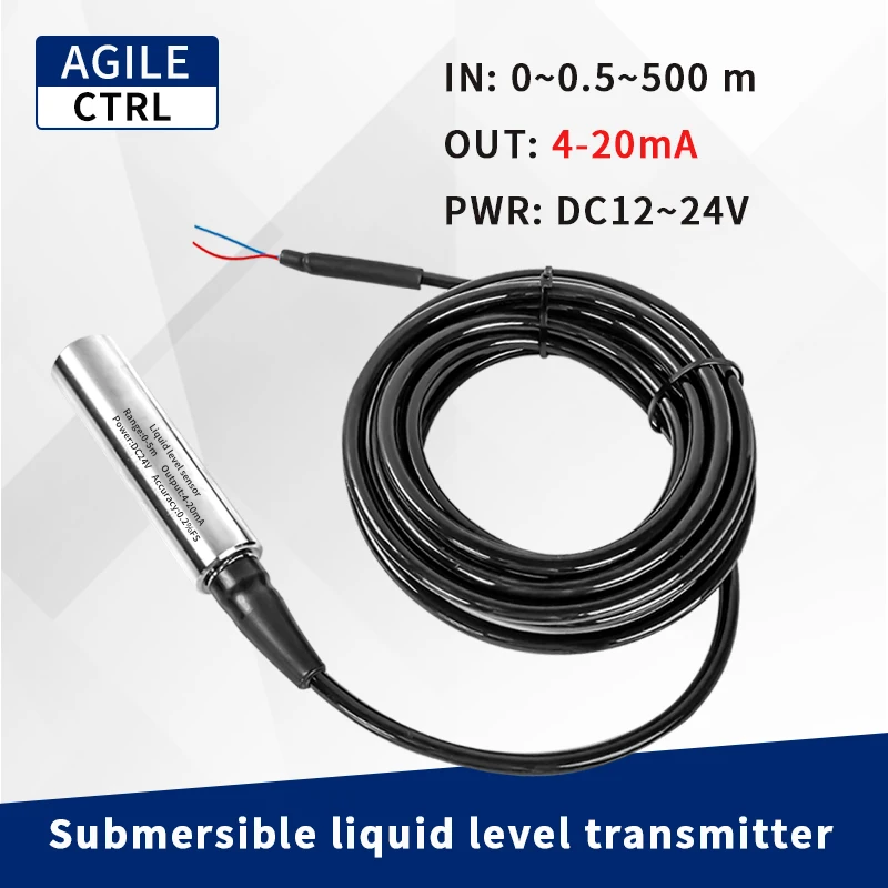 

10m 15m 20m Water Hydrostatic Diffusion Silicon Water Tank Level Sensor Submersible Liquid Level Transmitter for 20m Deep Well