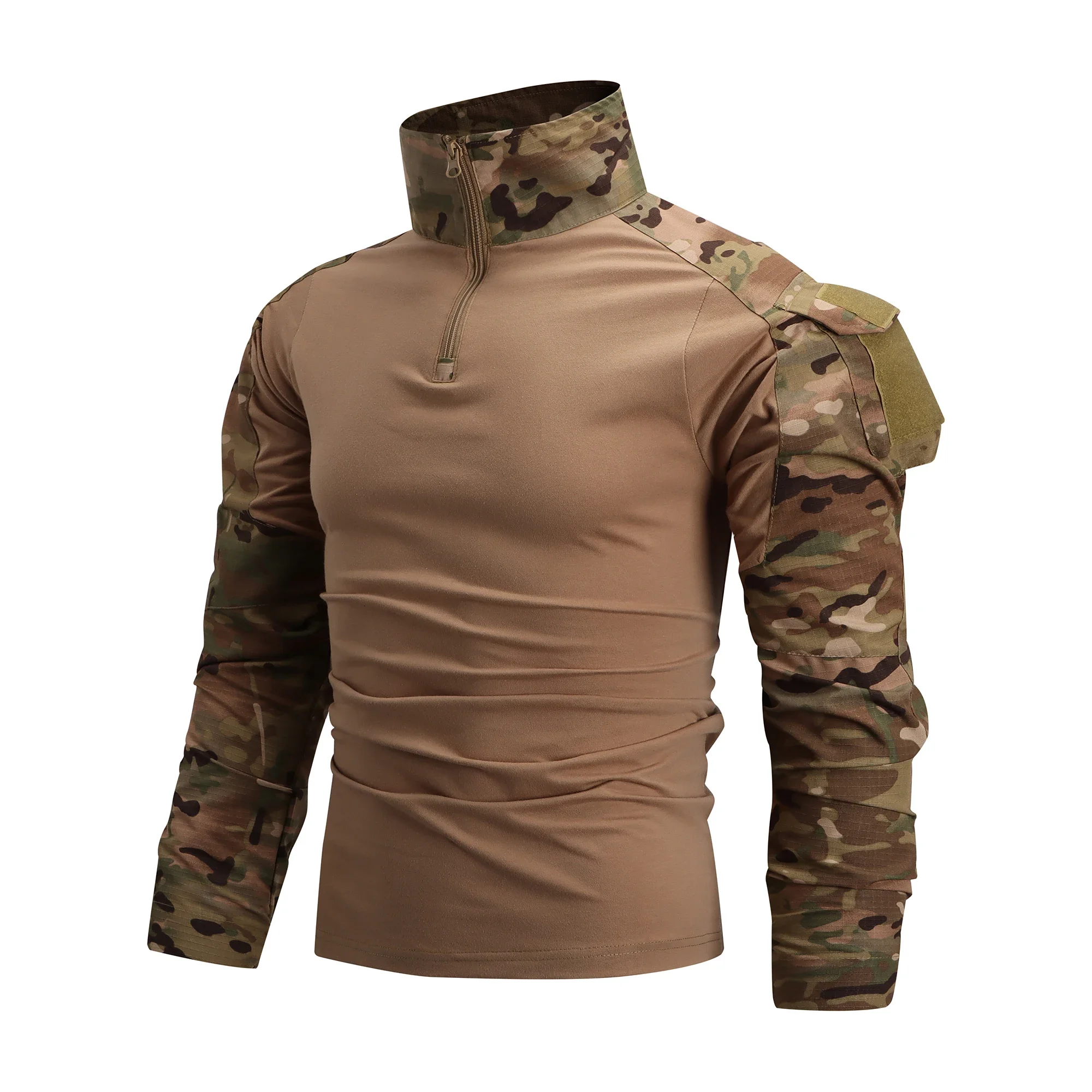 Uomo Sport all'aria aperta Escursionismo T-shirt Combattimento Softair Militare Multicam Camouflage Caccia Arrampicata Camicia da campeggio Abbigliamento tattico