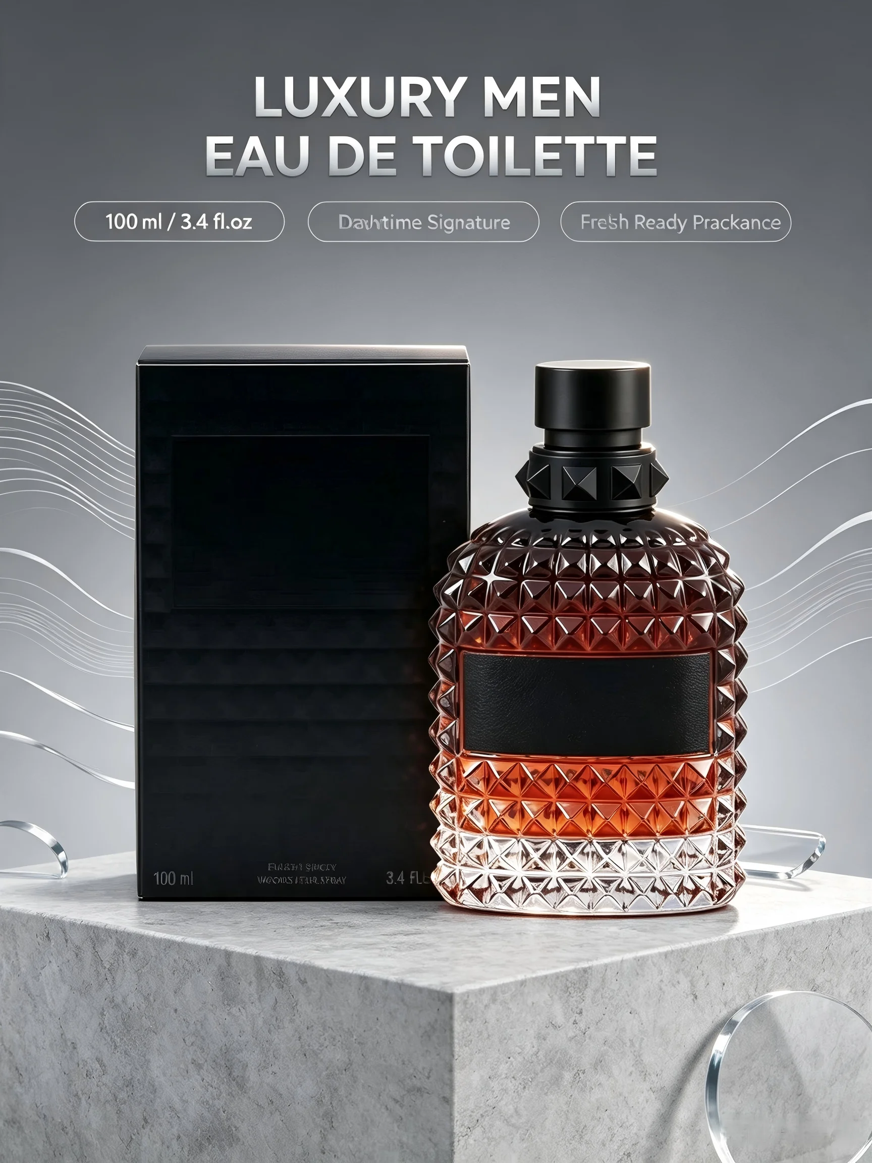 Men Eau de Toilette Perfume 100ml 3.4 fl.oz Luxury Fresh Spicy Woody Fragrance Long Lasting Masculine Cologne Elegant Signature Scent Daily Wear Date Night Fall Fashion Back to School Halloween Thanksgiving Christmas Gift For Him view 6