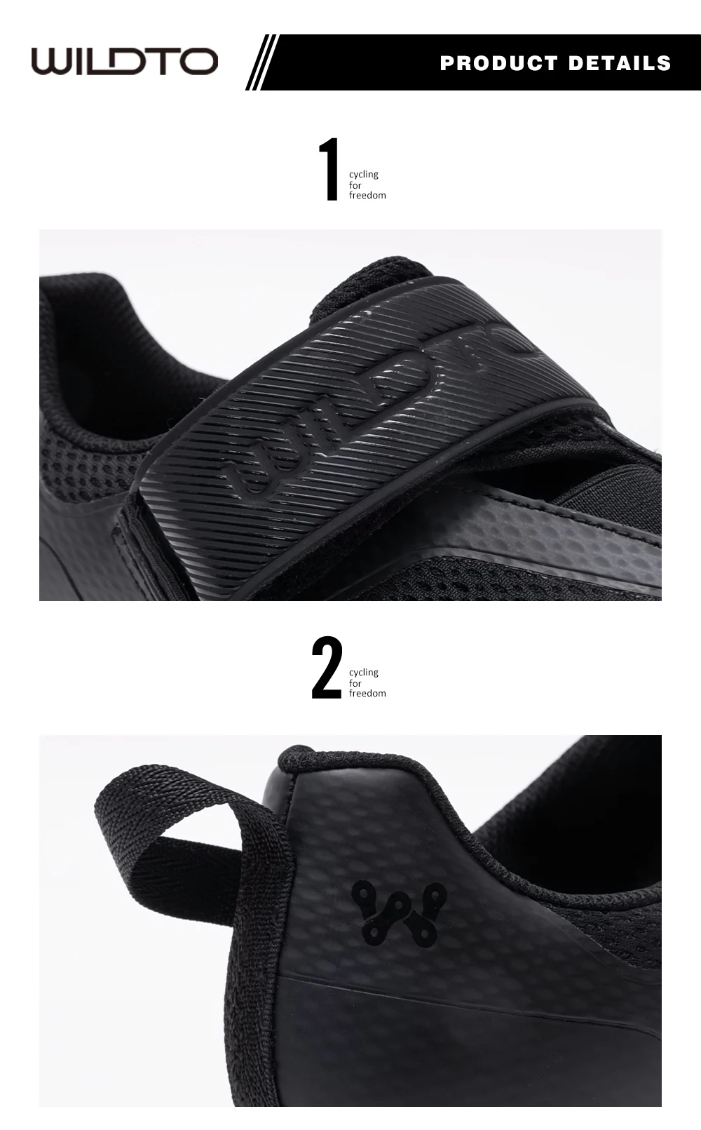 WILDTO Triathlon-Radschuhe Herren-Rennradschuhe Neue Nylon- und Glasfasersohle Knock-Schutz-Zehenpartie Atmungsaktive Fahrradschuhe mit Schnellverschluss – Detail 9