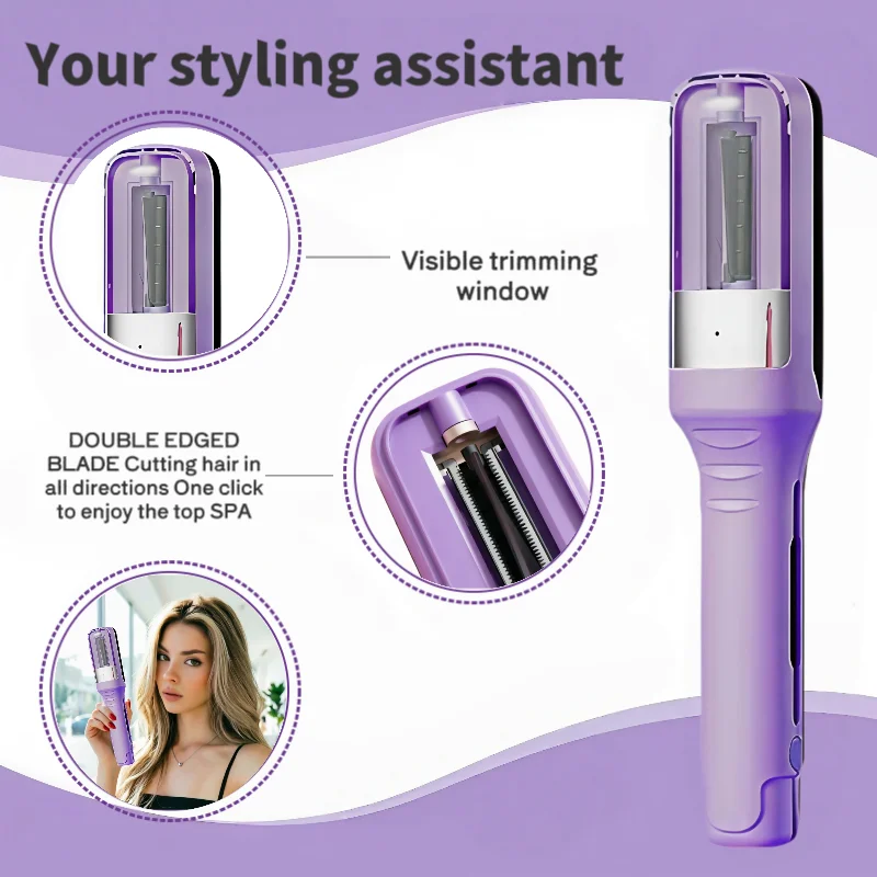 

Перезаряжаемый автоматический триммер для укладки волос, электрическая машинка для стрижки, инструмент для укладки, подходит для сухих и влажных волос, предотвращает липкость волос к коже.