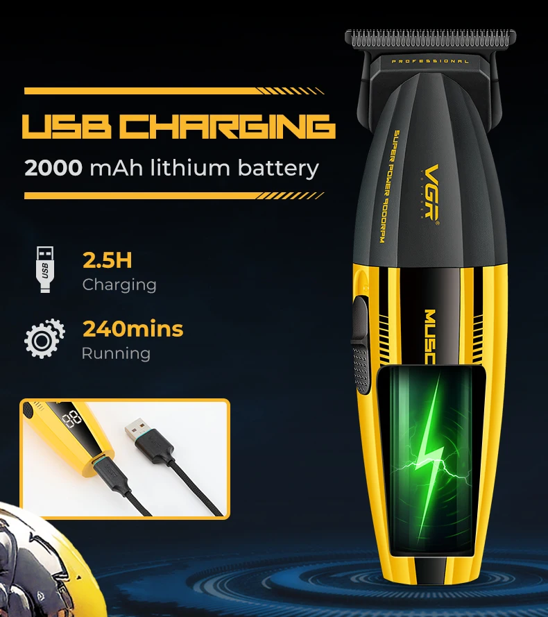 VGR Haarschneider Professionell Haarschneidemaschine Elektrisch Haarschneidemaschinen Kabellos Friseur Haarschnitt Wiederaufladbar Trimmer für Männer V-285 – Detail 14