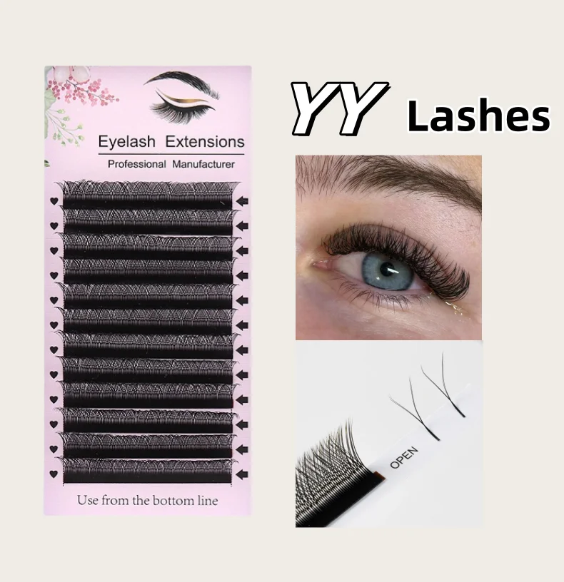 MARIA SASHA cilios 7mm-15mm YY False Eyelash Extensions M/B/C/D/L Curl Volume Fan private Label Supplies Makeup Whole