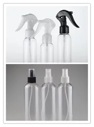 4oz 8oz 150ml 200ml 250ml 300ml 500ml 120ml empty round Plastic Bottles, clear PET bottle with white/black trigger sprayers