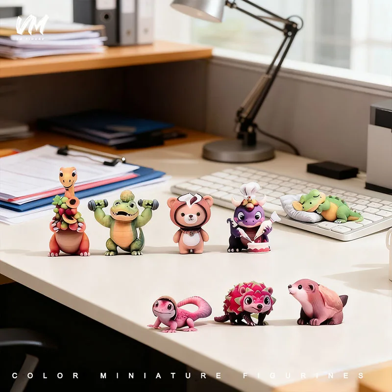 Mini fruta animal bonito crocodilo dinossauro ouriço urso figura modelo desktop carro ornamentos computador crianças presente