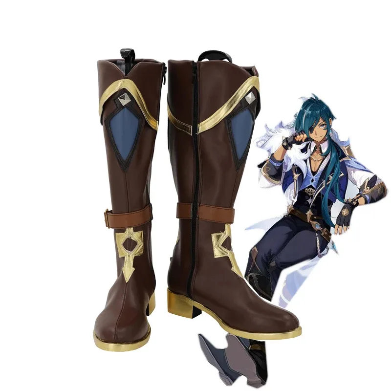 

Игра Genshin Impact Kaeya, обувь для косплея, мужские и женские модные ботинки на заказ для Хэллоуина, карнавала, вечеринки