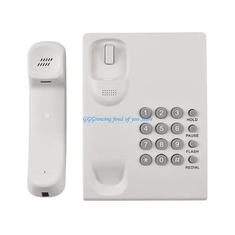 H9EB Corded Phone Fixed Telephones Landline Phone with Redial Pause Hold Ring Tone Adjustable Desktop Telephone