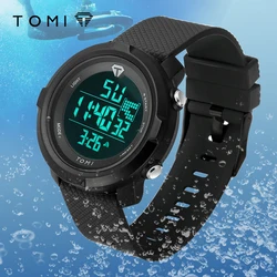 TOMI Men's and Women's LED Digital Watch Men's Sports Watch Fitness Electronic Watch Student Multi functional Sports Watch