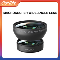Ouelife 2 in 1 Camera Lens Detachable 0.45x Wide Angle Lens + Macro Lens for Ourlife AC600 AC610 AC700 AC800 Digital Camera
