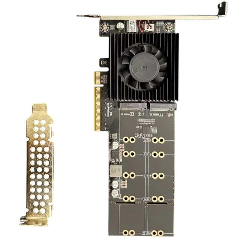  4 Slot M.2 NVMe PCIe4.0 Adapters Card With Direct Recognition For Fast Speed Storage Expansion No Split Required