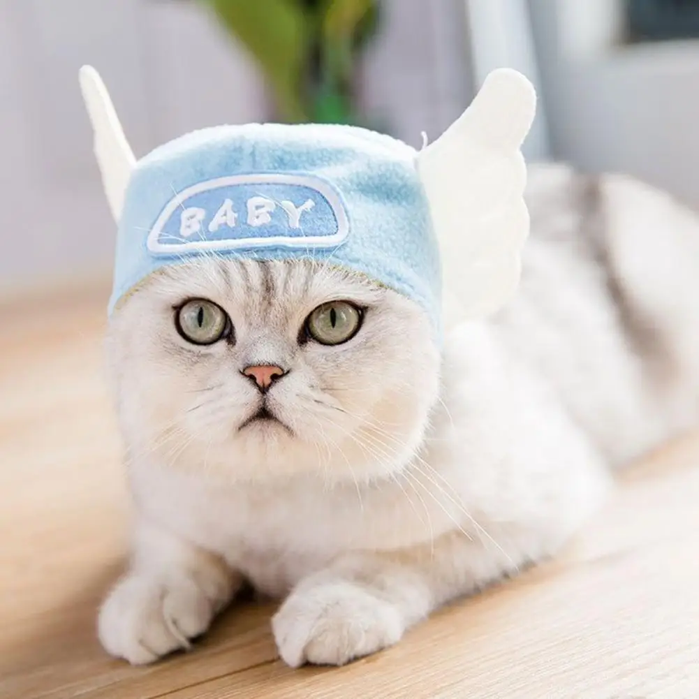 Fade-resistant Pet Hat Funny Pet Hat with Cute Angel Wings Shape Adjustable Fastener Tape for Dogs Cats for Home for Dogs