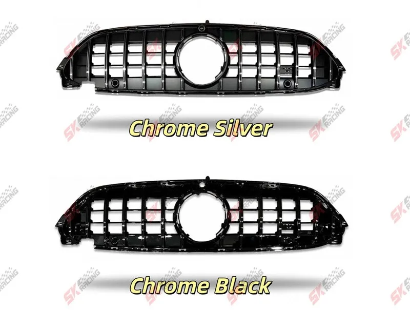 Fits 24+Benz CLE300 CLE450 C236 ABS Chrome Black/Silver Front Bumper Grille Mesh