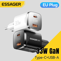 Essager 33W GaN USB C Charger Digital Display PD Fast Charging For iPhone 16 15 14 Max Pro iPad For Xiaomi Poco Samsung Charger