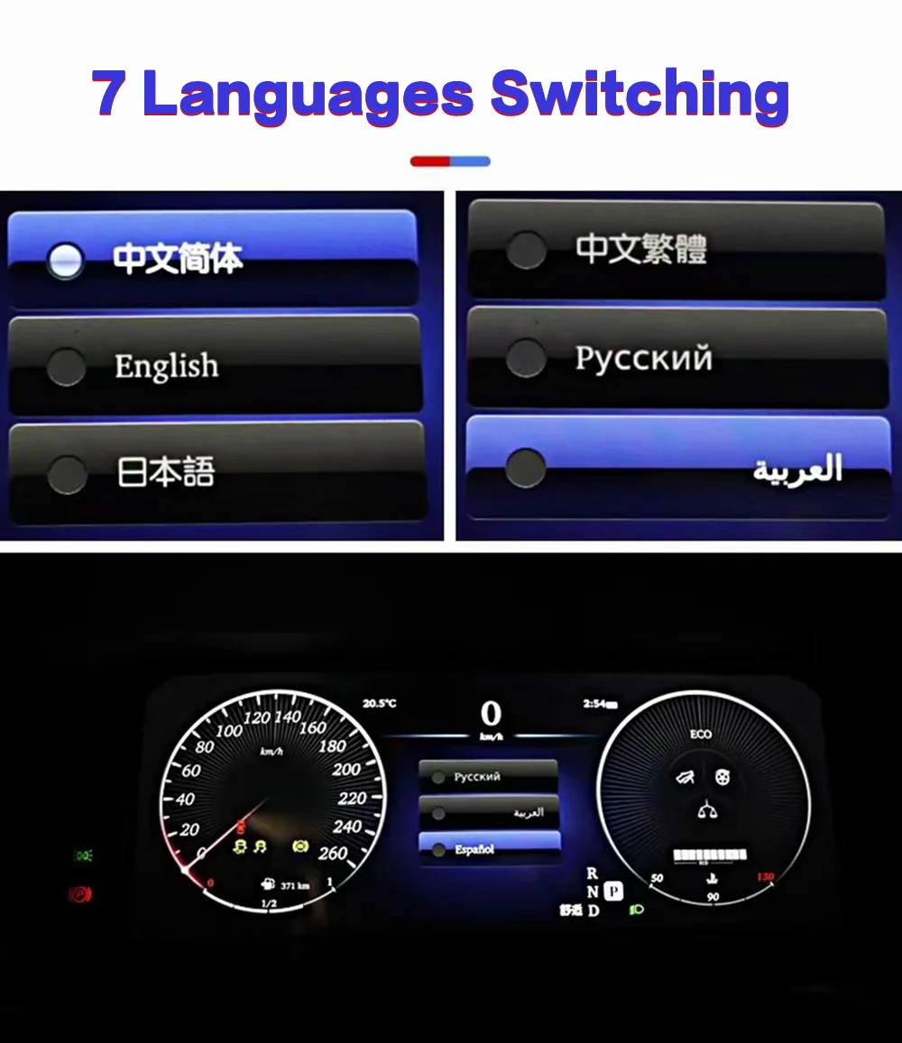 Panel Instrumen Digital 12,3 Inci untuk VITO, Speedometer LCD, Panel Instrumen Multimedia, Dashboard
