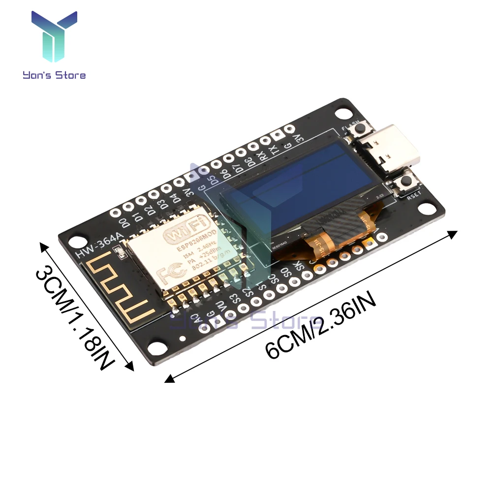 1pcs DC 3.3V-5V NodeMcu ESP8266 Development BOARD 0.96 OLED จอแสดงผล CH340C WiFi โมดูล Micro USB สำหรับ Arduino ESP8266