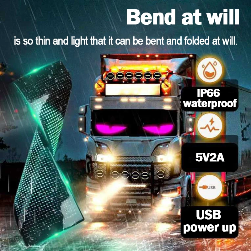 

LED Display LED Matrix Pixel Panel USB Bluetooth App Car Scrolling Advertising DIY Programmable Flexible Text Pattern Animation
