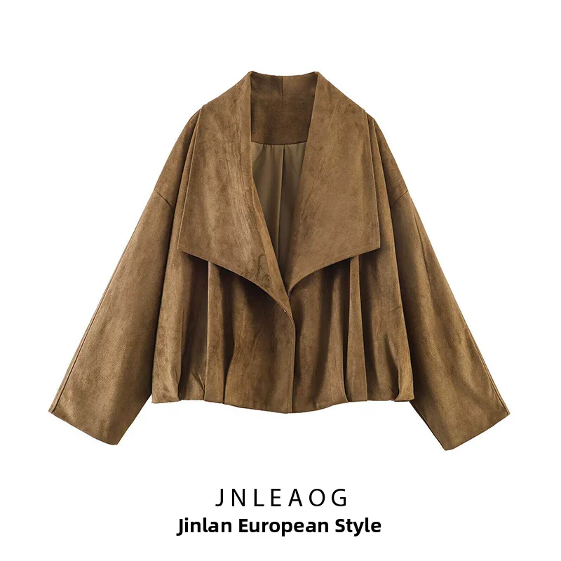 Spring New Arrival Women's Wrap Style Faux Fur Outerwear Versatile Quality Texture Windproof Standard Fit Long Sleeve Coat